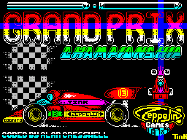 3D Grand Prix title screen for ZX Spectrum